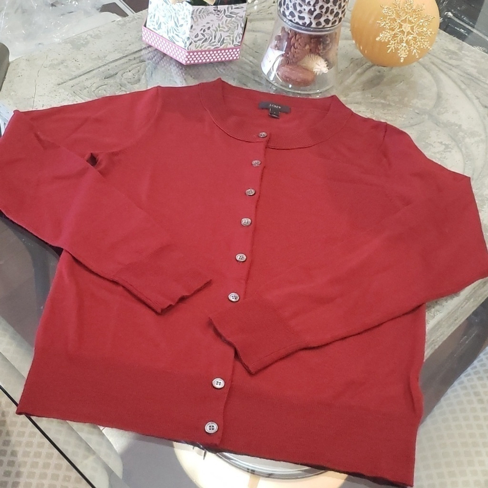 J. CREW MERINO WOOL BUTTON UP SWEATER new